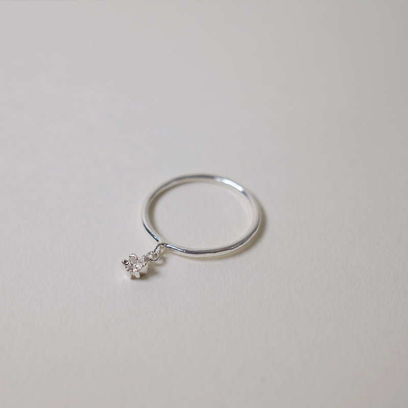Popcorn flower drop ring