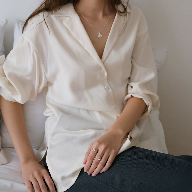 Popcorn flower drop ring