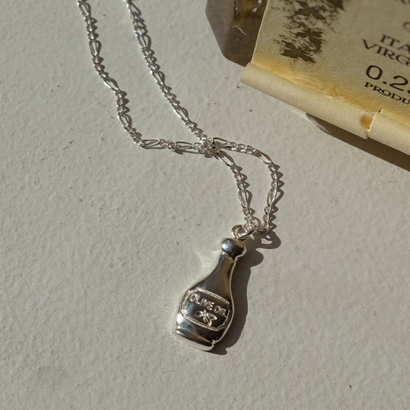 Olive oil bottle necklace