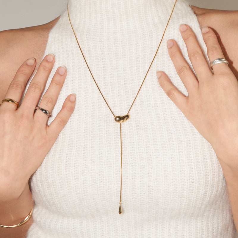 [セレブ『シミ』さん着用] drop bean necklace