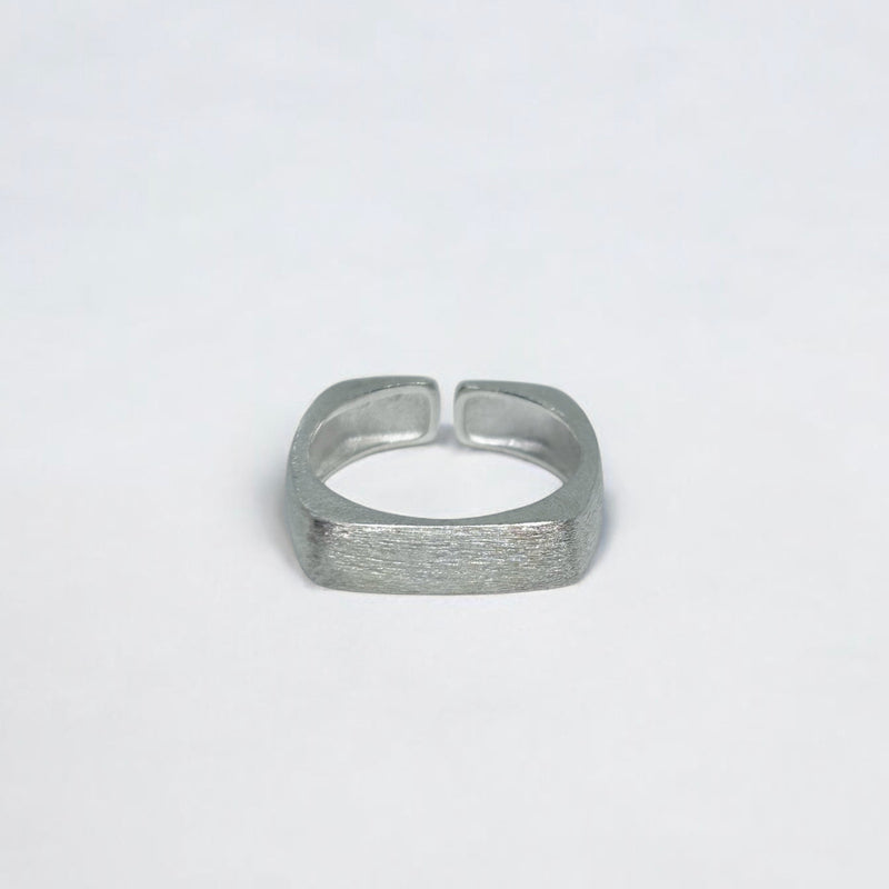 Matte square open ring