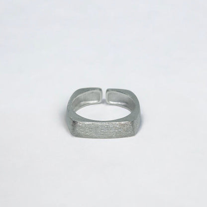 Matte square open ring