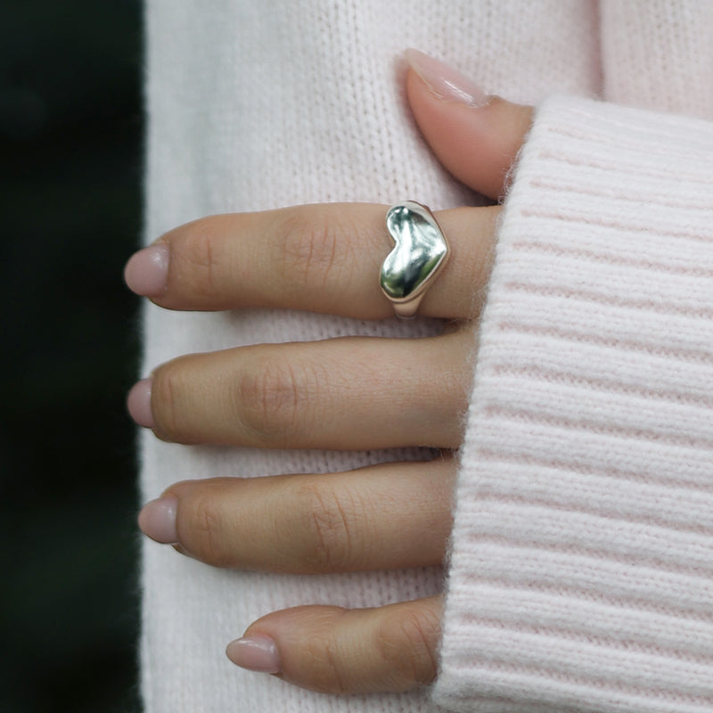 Modern heart ring