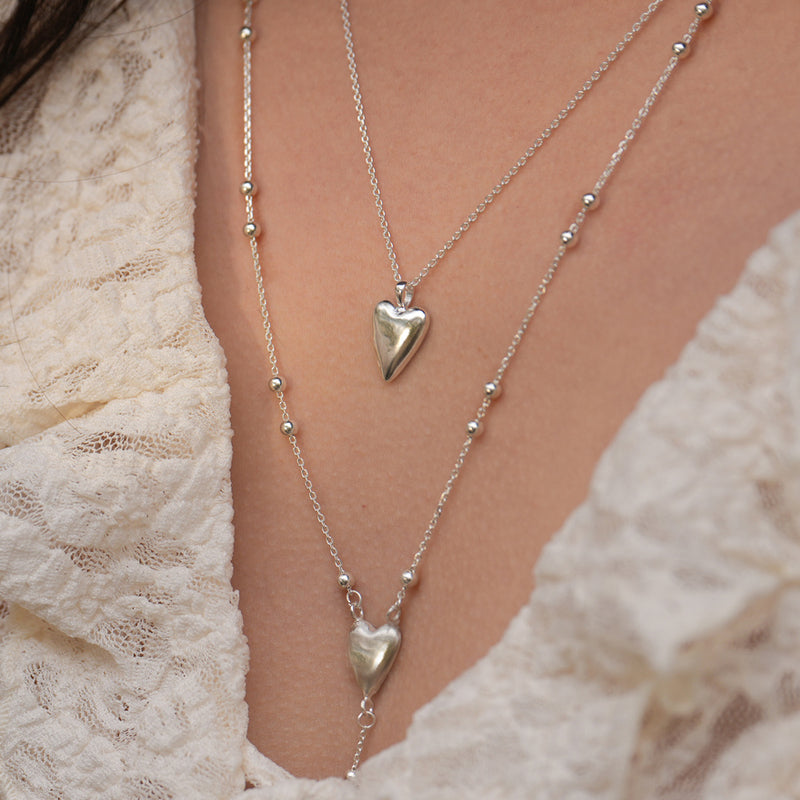 Drop heart necklace