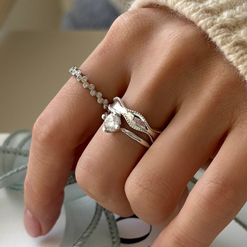 Glow ring Glow zirconia cubic ring (Sterling Silver)