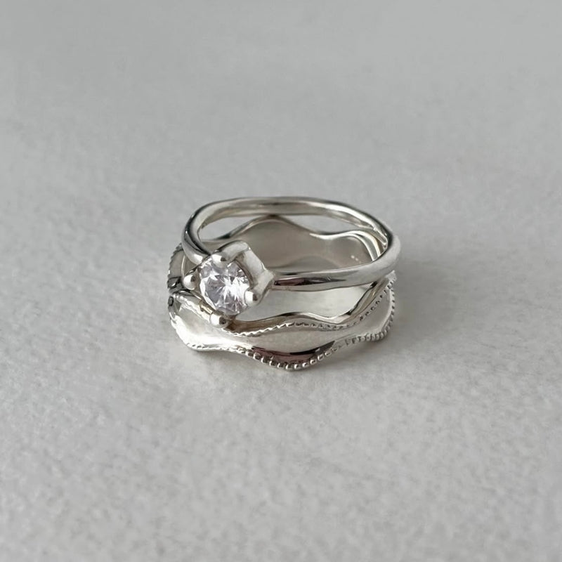 Glow ring Glow zirconia cubic ring (Sterling Silver)