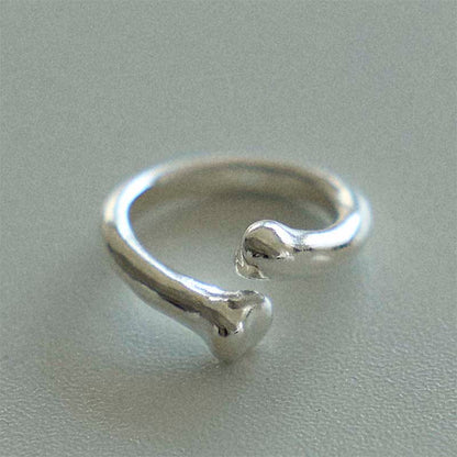 bone silver open ring
