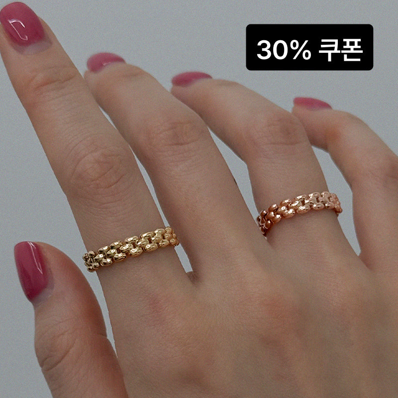 K14 K18 Italy hollow chain ring