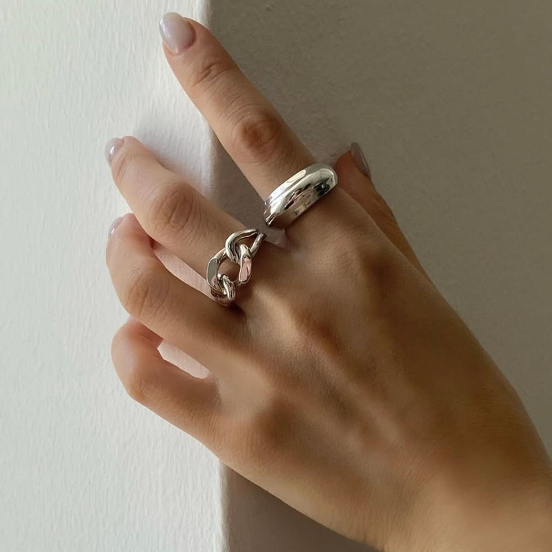 Anchor chain ring (Sterling Silver)