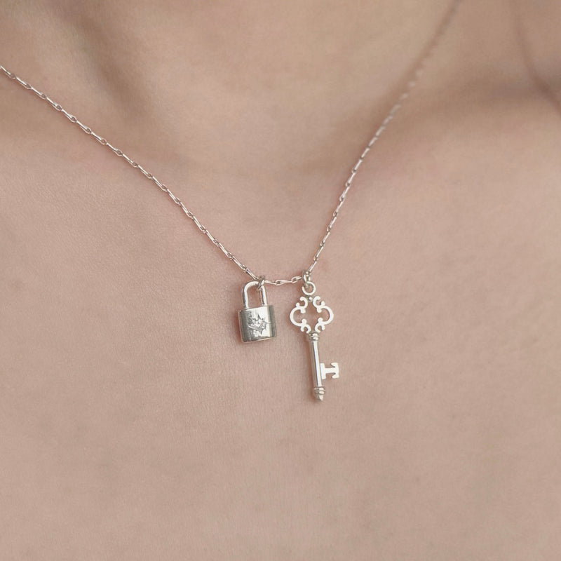 Vintage Key and Lock Necklace