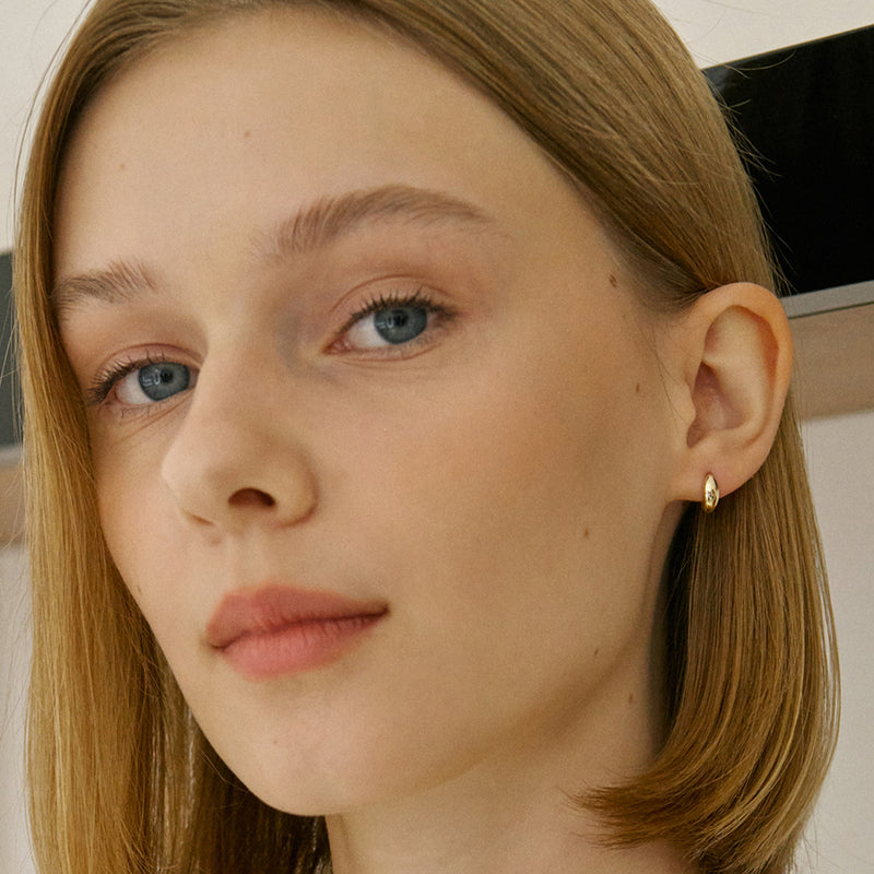 K14 Jelly Bean One-Touch Ring Earrings