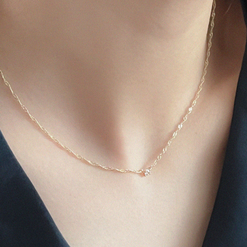 K14 Cubic Twist Necklace