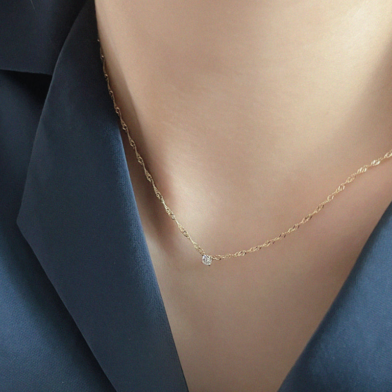 K14 Cubic Twist Necklace