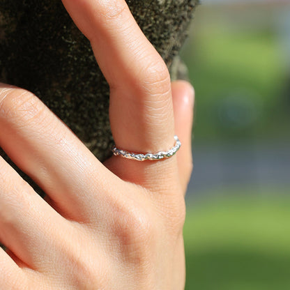 Raw stone open ring