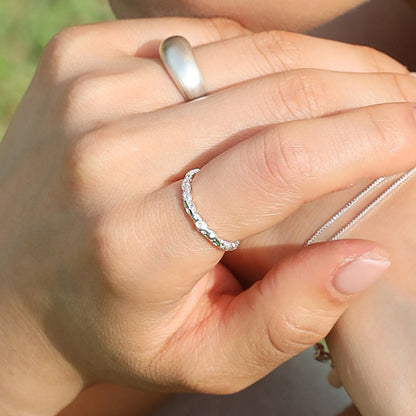 Raw stone open ring