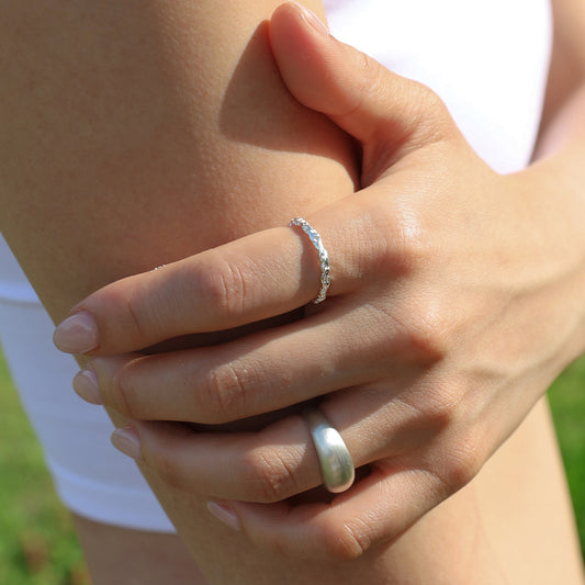 Raw stone open ring
