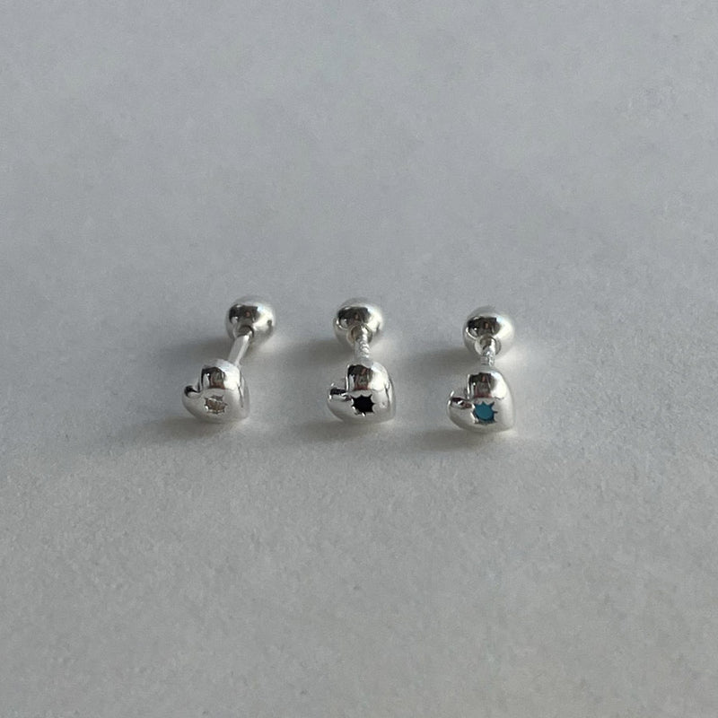 ミニハートポップピアス
