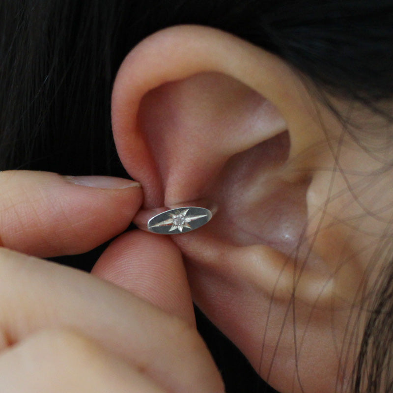 [Birthstone] Starry Oval Earcuff