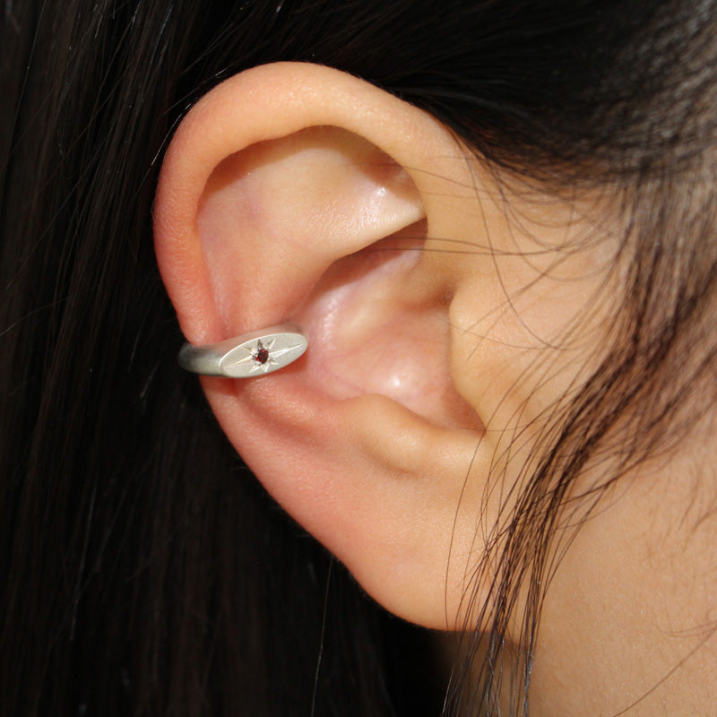 [Birthstone] Starry Oval Earcuff