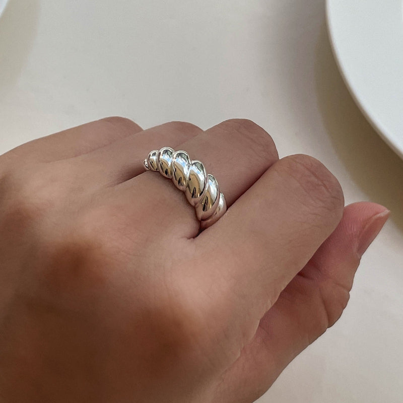 Silver Croissant Open Ring