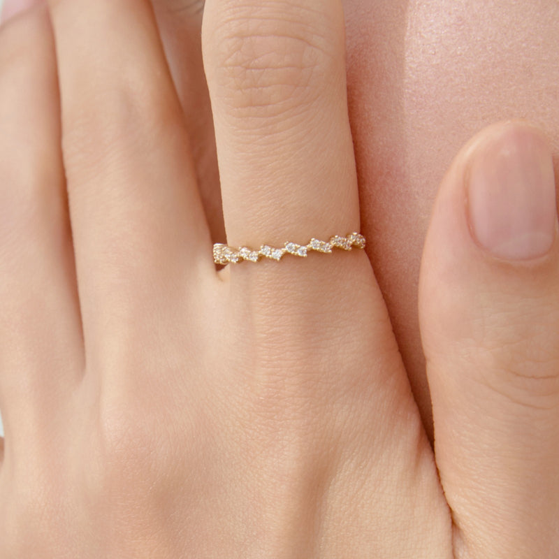 K14 Slant Stone Ring