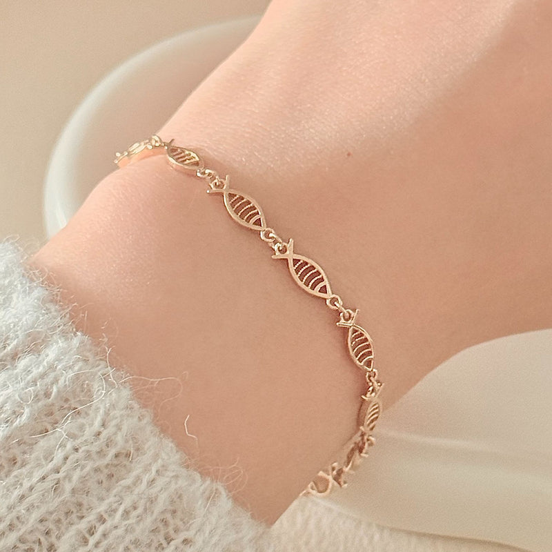 値下げ‼︎14K チェーンブレスレット 14k・18k 魚モチーフチェーンブレスレット