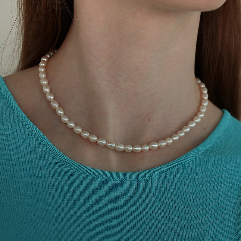 ゴールド フィールド ライス パール ネックレス / 14K Gold-Filled Rice Pearl Necklace