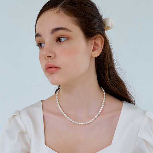 グラデーション スワロフスキー パール ネックレス / gradation swa pearl necklace