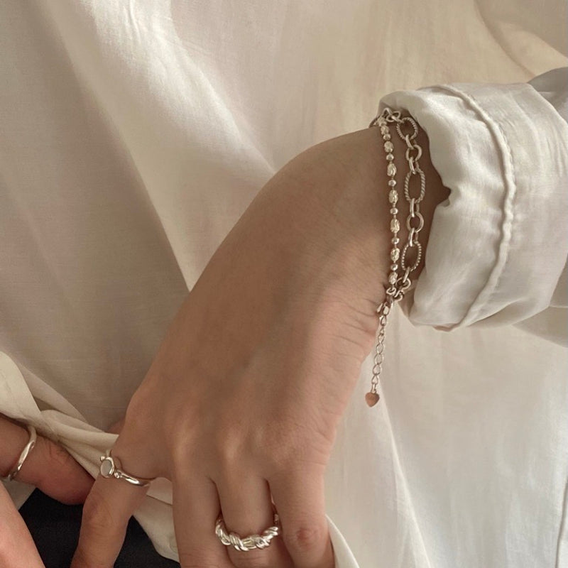 Eggball Layered Bracelet(Sterling Silver)