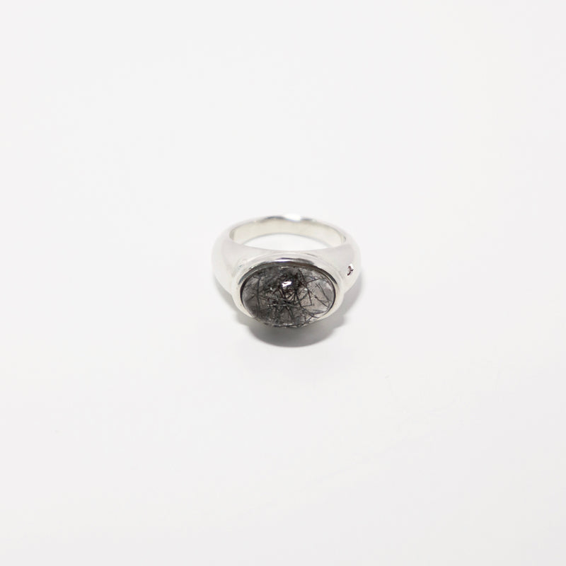 グランマ リング : ブラック ルチル クォーツ / grandma ring (black rutile quartz)