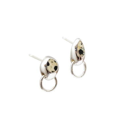 NOIR シルバー ジェムストーン ピアス：ダルメシアン / NOIR SILVER GEMSTONE EARRINGS - DALMATIAN