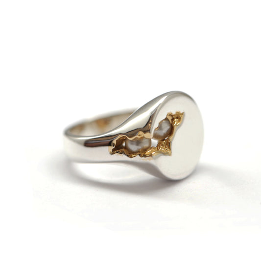 HIDDEN PEARL ラウンド シルバー ゴールド コンビ パール リング / HIDDEN PEARL _ROUND SILVER GOLD COMBI PEARL RING