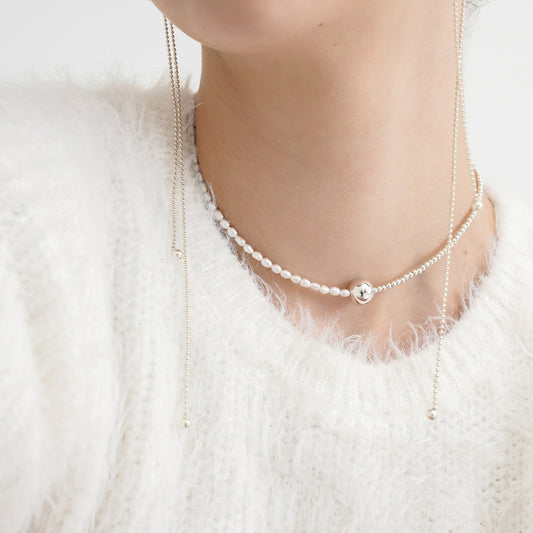 パール チョーカー ボール シルバー / Pearl Choker Ball Silver