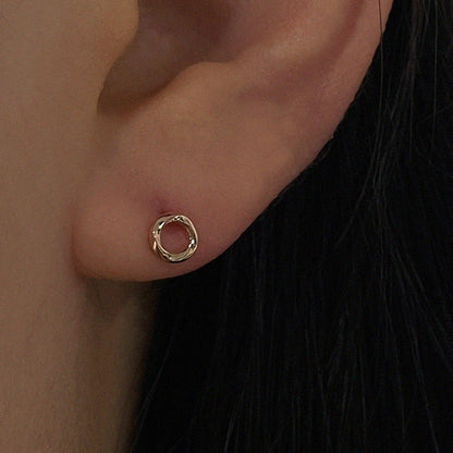 K14 モダン ラウンド ピアス / 14K Modern Round Earrings