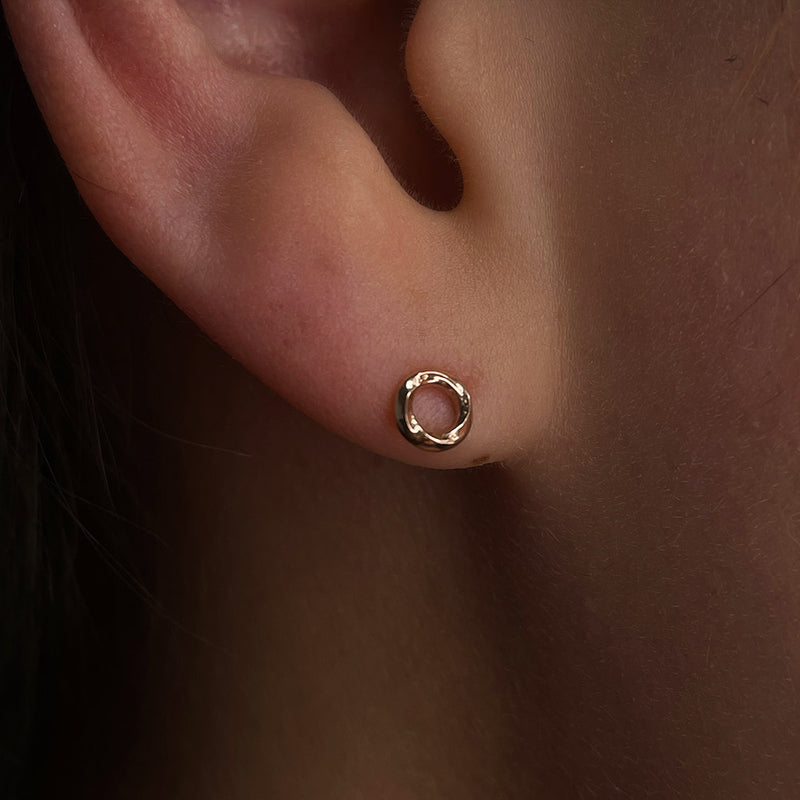 K14 モダン ラウンド ピアス / 14K Modern Round Earrings