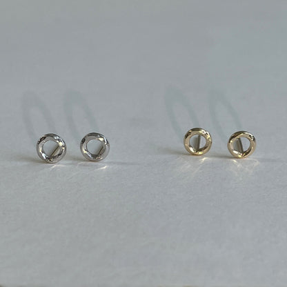 K14 モダン ラウンド ピアス / 14K Modern Round Earrings