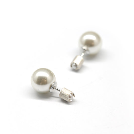 PEARL IN LOVE タイに パール ピアス：シルバー / PEARL IN LOVE TINY PEARL EARRINGS - SILVER