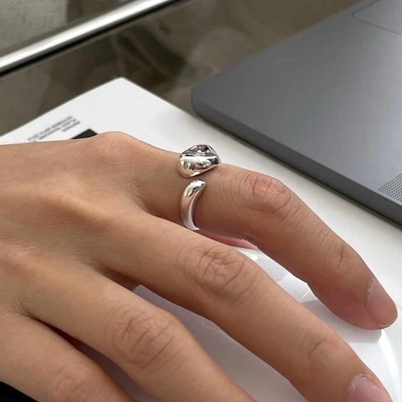 Bold pebble ring  (Sterling Silver)