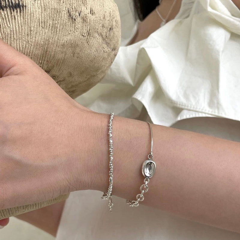 シルバー ホイール プリント リング - ラージ / SILVER WHEEL PRINT