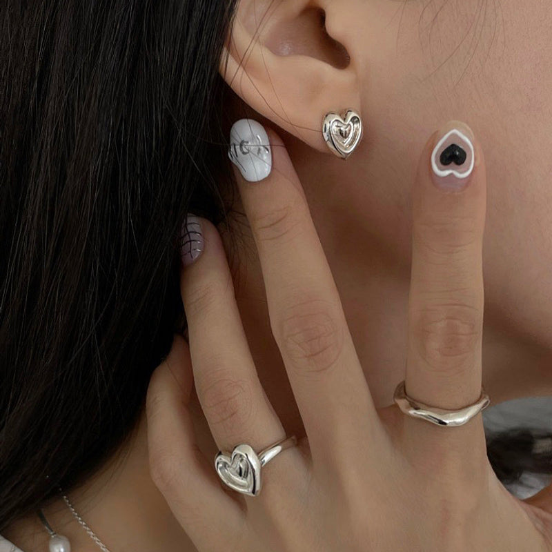 Romance heart earring