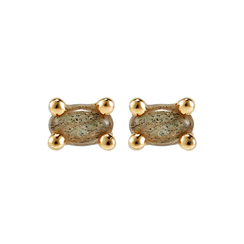 ピンキー マッシュルーム ピアス：ジェムストーン / pinky mushroom earring (gemstone)