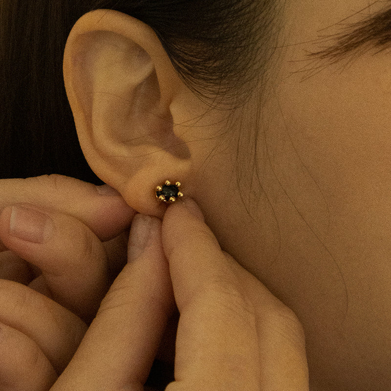 レース ピアス：ジェムストーン / lace earring (gemstone)