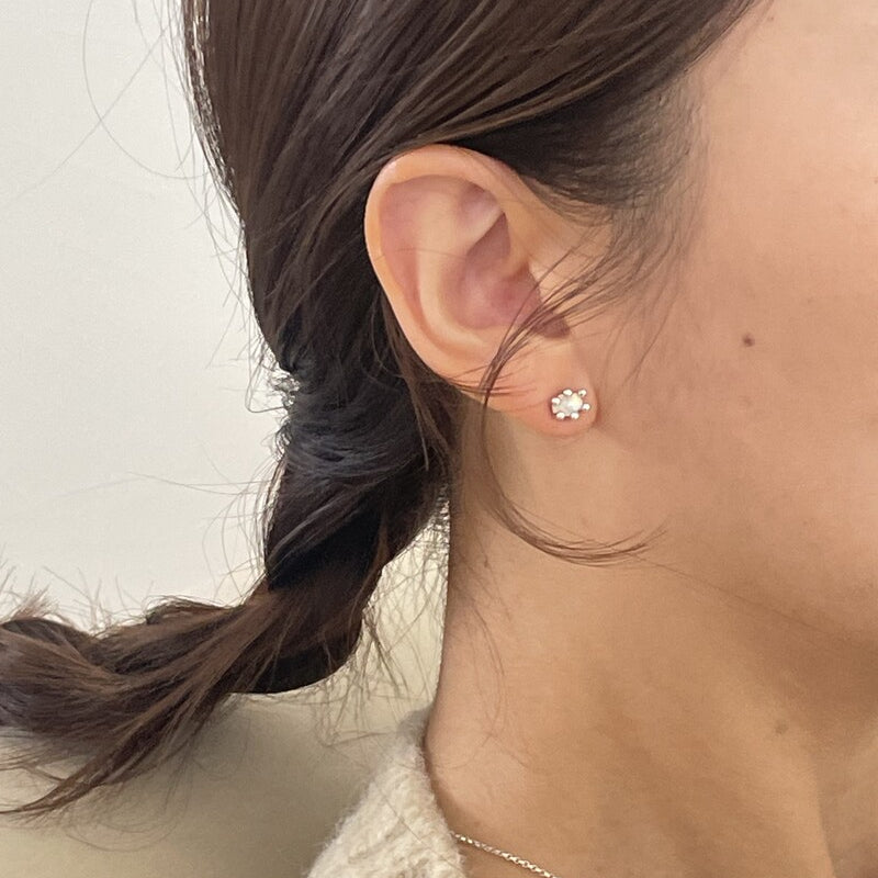 レース ピアス：ジェムストーン / lace earring (gemstone)