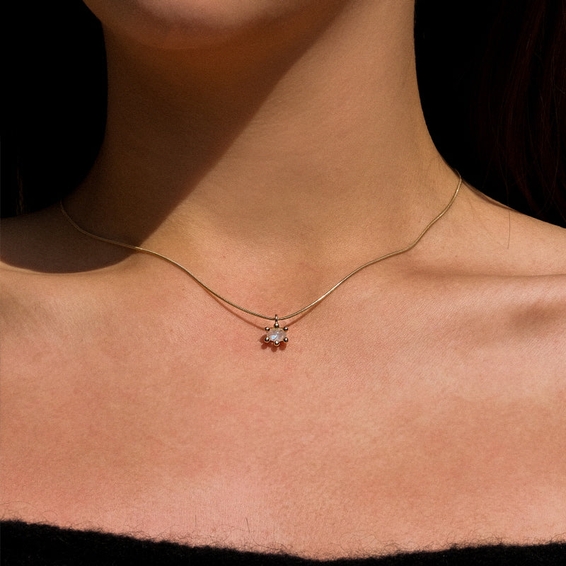 レース ネックレス：ジェムストーン / lace necklace (gemstone)