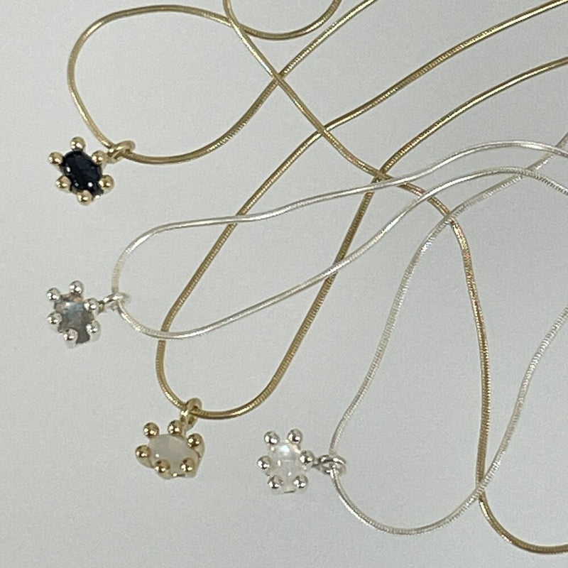 レース ネックレス：ジェムストーン / lace necklace (gemstone)