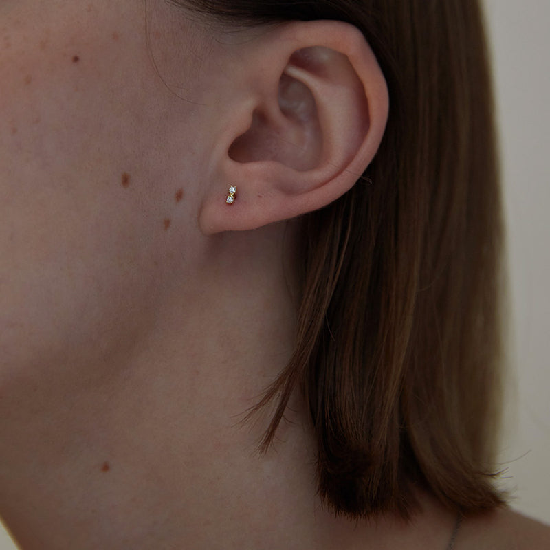 K10 K14 ミレー ストーン ピアス / 10K 14K Millet Stone Piercing