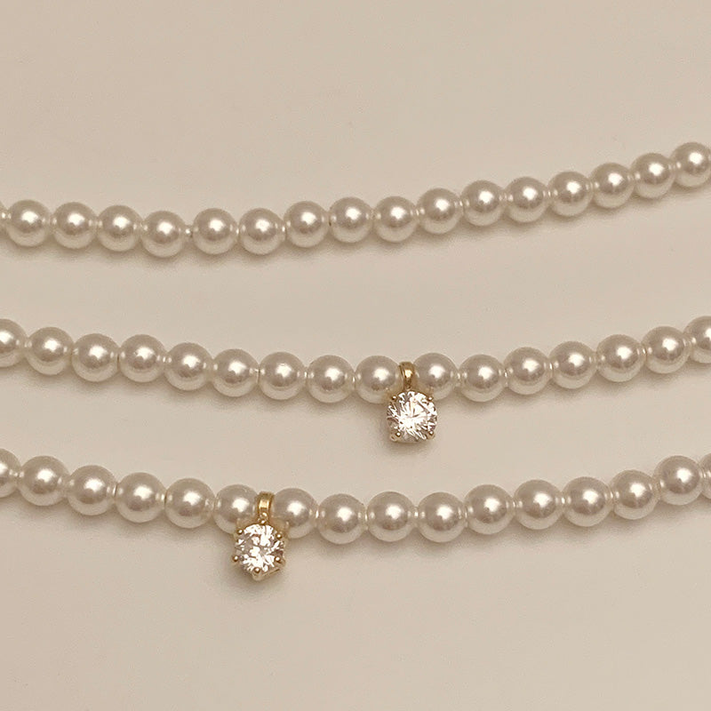 K14 3mm スワロフスキー パール ネックレス / 14K 3mm Swarovski Pearl Necklace