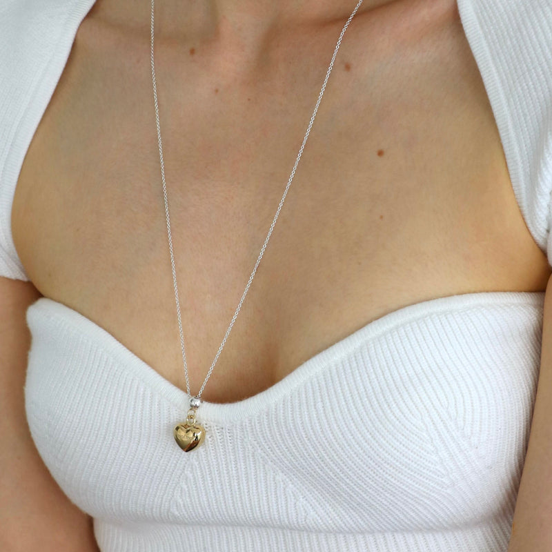 ハート ボール ロング ネックレス / Heart ball long necklace