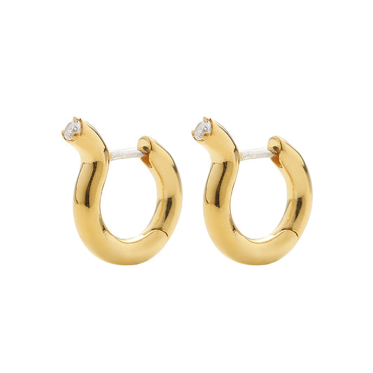 FIRST DIVE ワンタッチ ピアス：ゴールド / FIRST DIVE ONE-TOUCH EARRINGS - GOLD