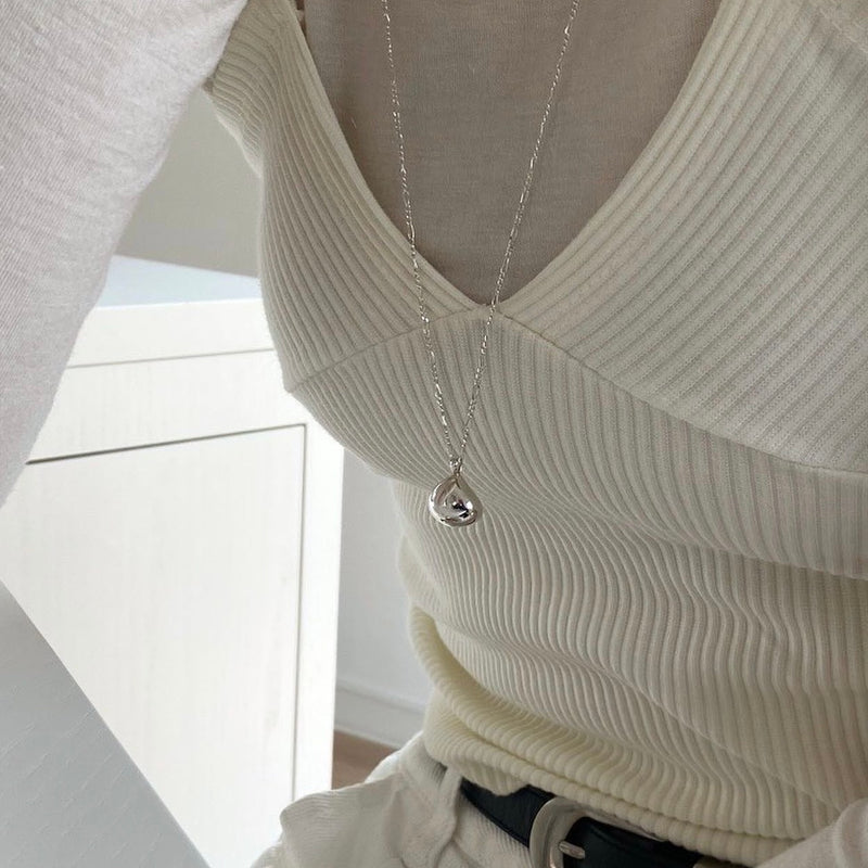 Lump long necklace